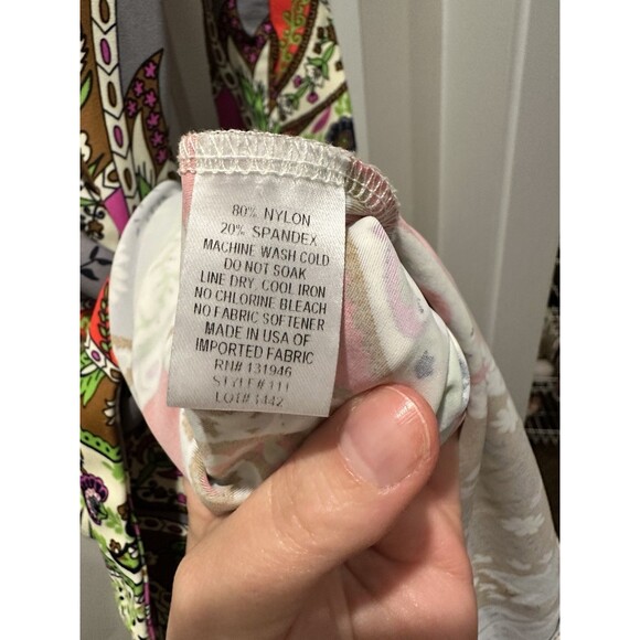 Jude Connally Red Green Geometric Megan Shift Dress  - Size Large - Picture 3 of 4